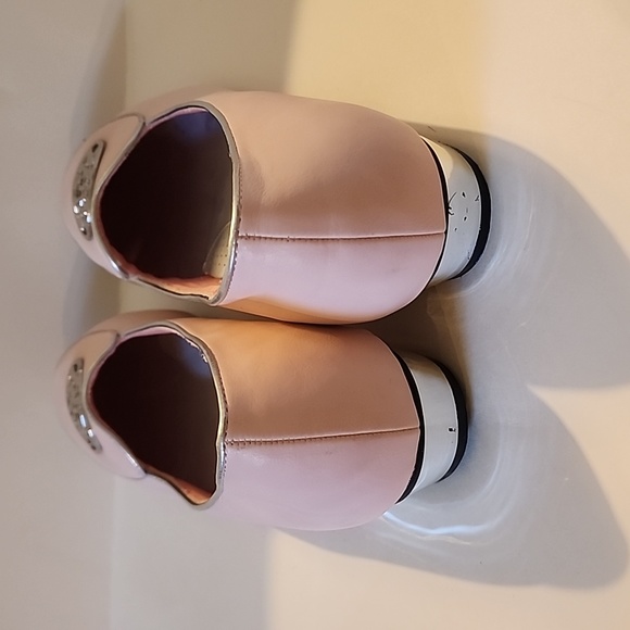 Arnia or Annia brand of cushioned flats. Size 11 WW.  Silver accents/pale pink - Picture 3 of 8